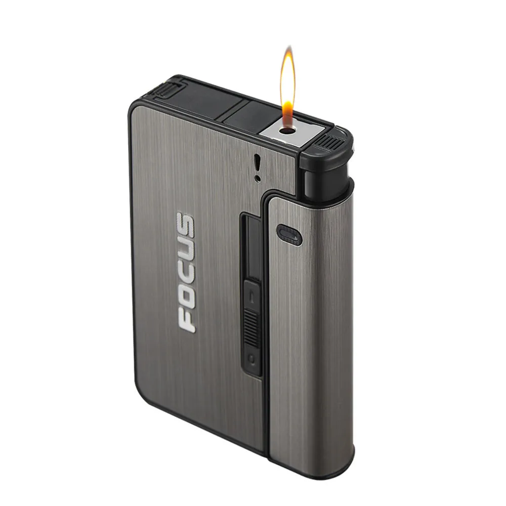 Cigarette Box With Gas Lighter  Pocket Cigarette Tobacco aluminum case packing box for cigarette