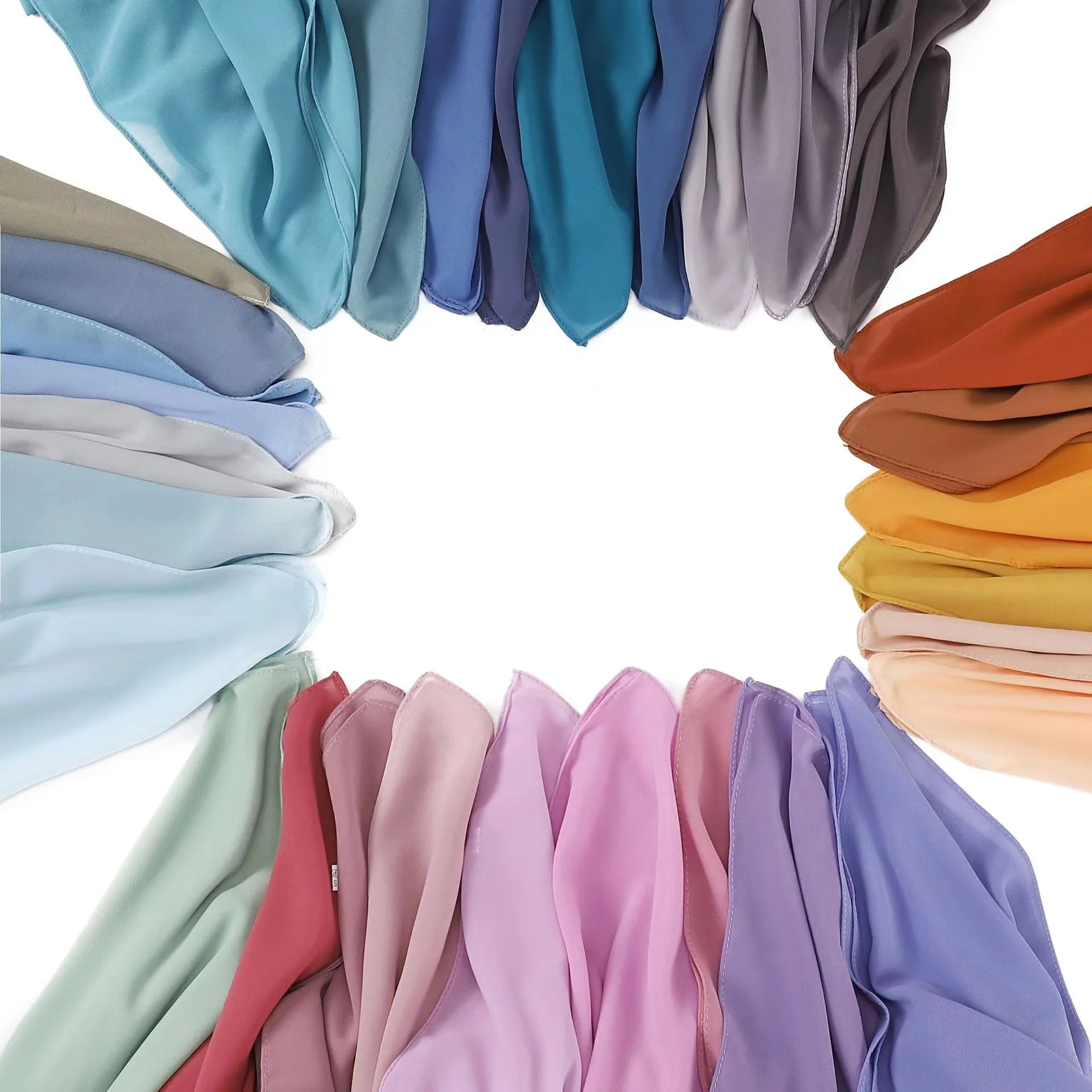 Turban 110*110cm Large Size Square Scarves New Hijab Chiffon Scarf Kerchief Muslim Shawls Malaysia 45 Colors Adult Plain Hijab