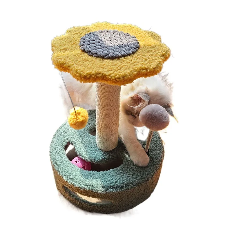 climbing frame cat teaser toy cat scratch board grinding claw cat toy turntable type