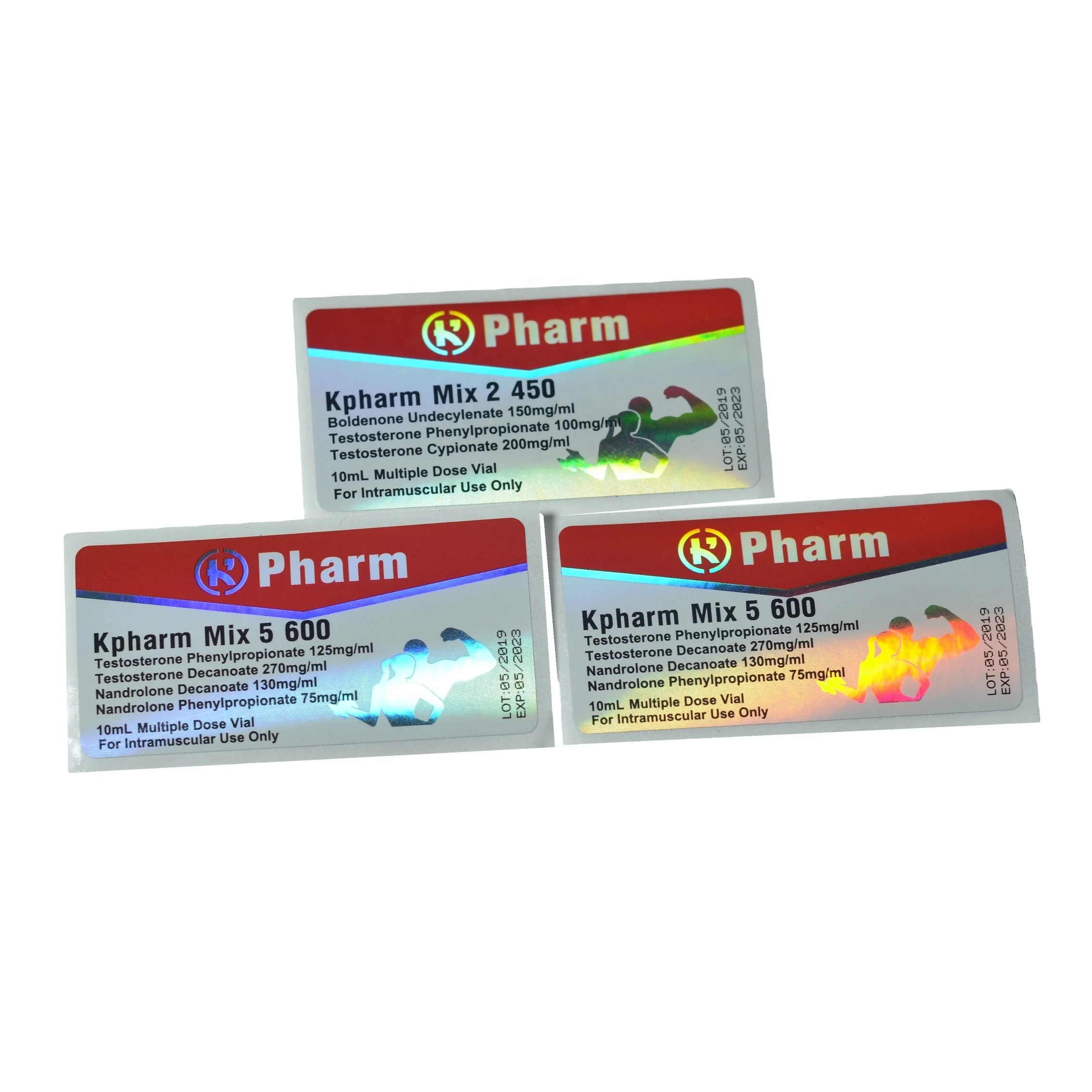 Custom Brand 10Ml Hologram Medical Vial Labels For Steroid