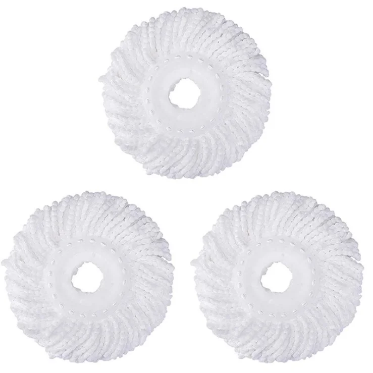 Белая круглая швабра, сменная Швабра из микрофибры для чистки пряжи, 360 Волшебная Швабра (1600111392462)