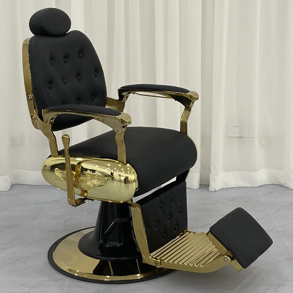 Оптовая продажа старинный Наклонный черный и золотой Гидравлический масляный насос Yapin парикмахерское кресло для парикмахерской
