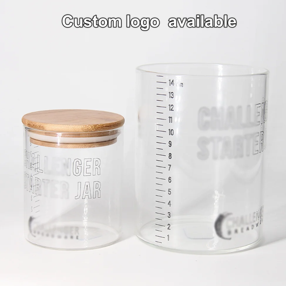 Handmade Glass Food Storage Jar Container Modern Custom Glass Jar For Kitchen Accessories With Bamboo Lid