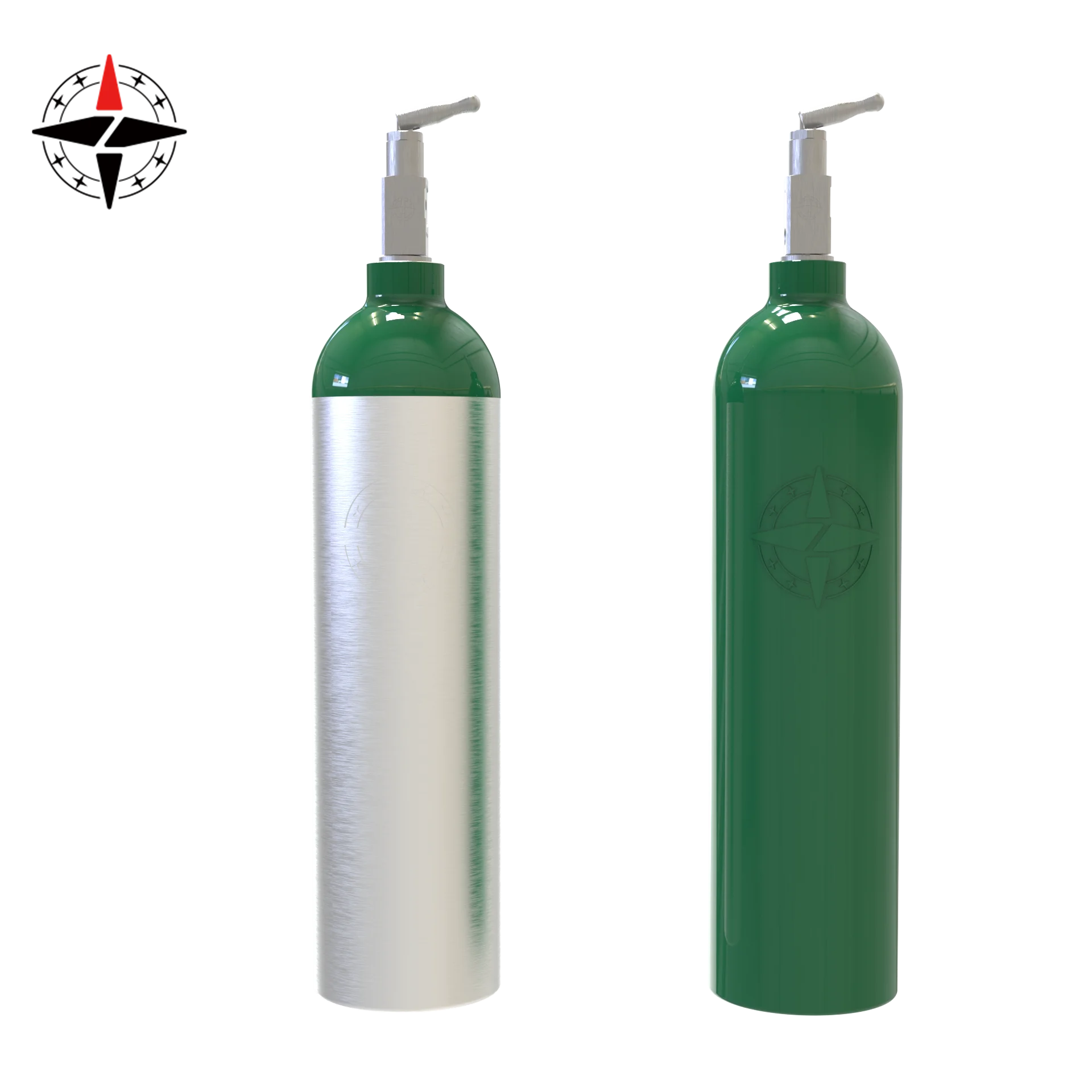 Whole sale Aluminum Medical oxygen cylinder MD ME 2.97L 4.6l DOT PED O2 tank portable oxygen valve regulator cart CGA 870