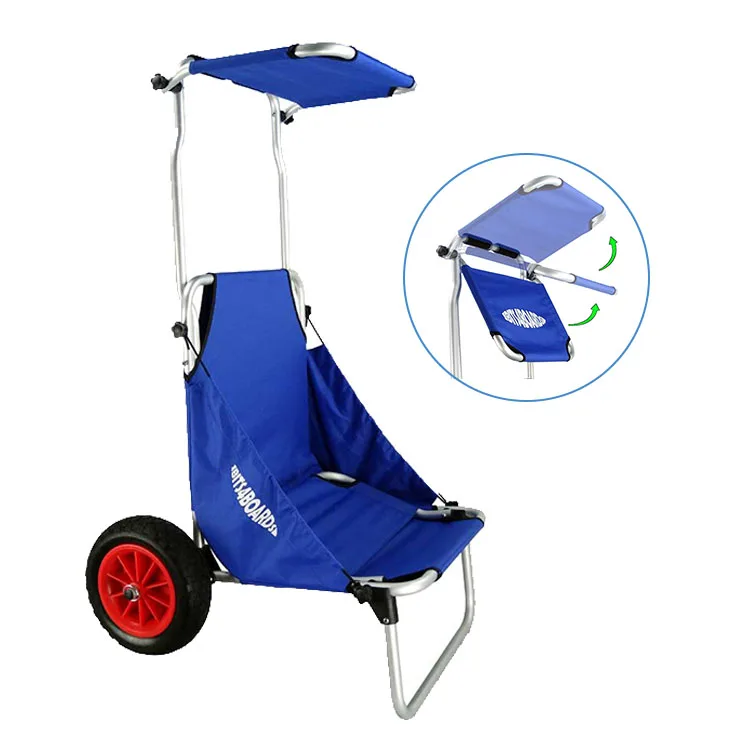 utility convertible rolling foldable fishing cart caddy aluminum fishing cart with pneumatic wheel
