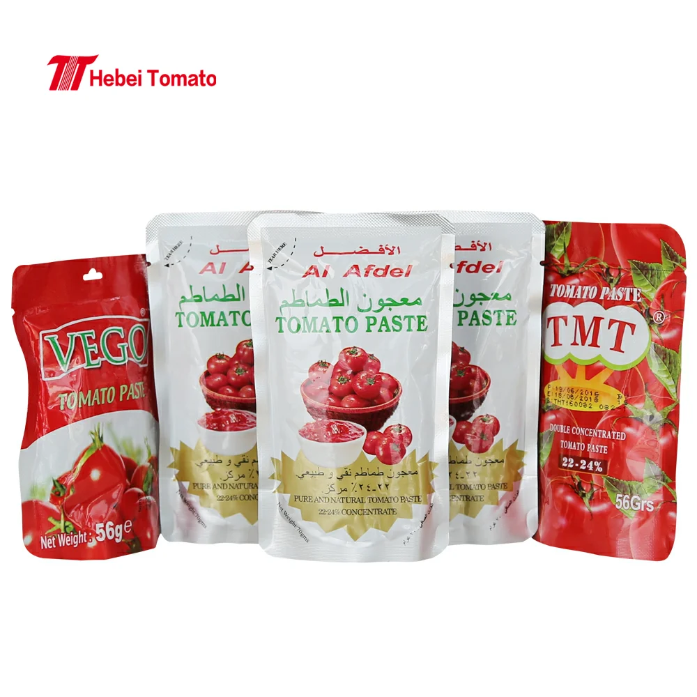 50g 56g Standing Sachet Tomato Paste 70g Tomato Pouch Mudish Tomato Paste