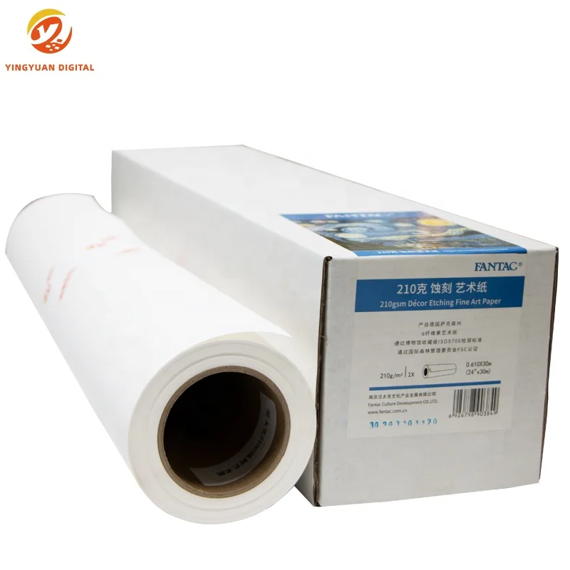 210g Acid-free photography exhibition printing etching matt inkjet fine art photo paper roll