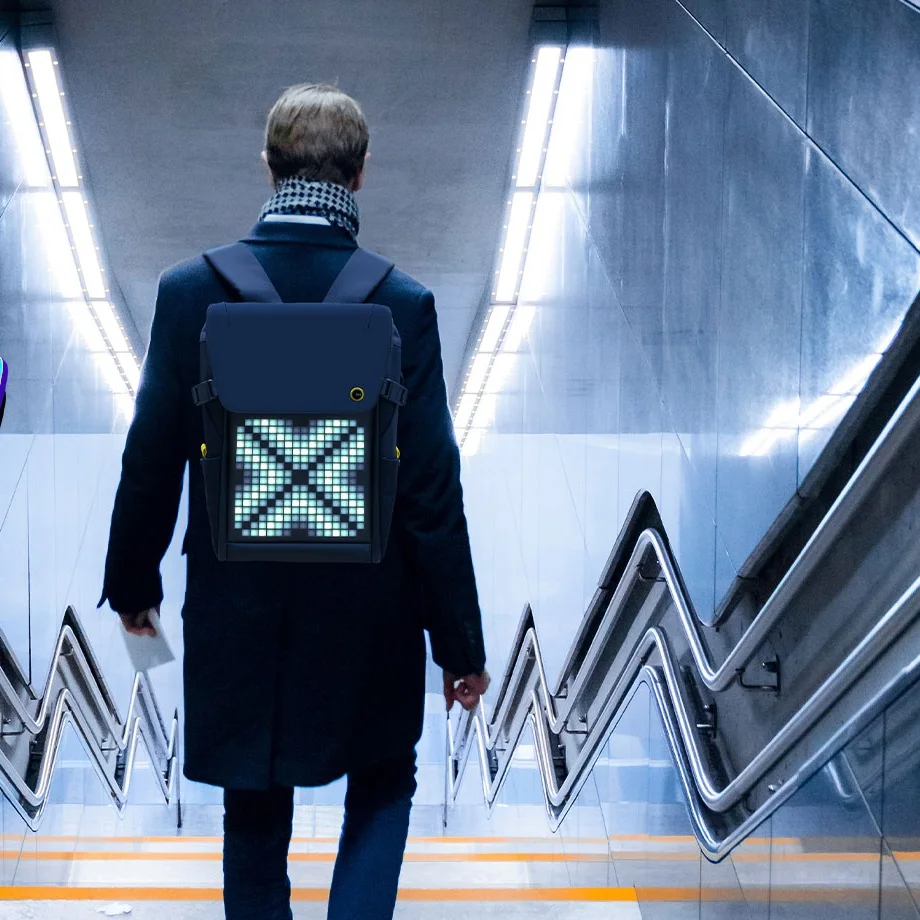 Divoom Backpack M with Customizable LED Screen by APP Control Waterproof for Biking Hiking Outside Activity Big Storage