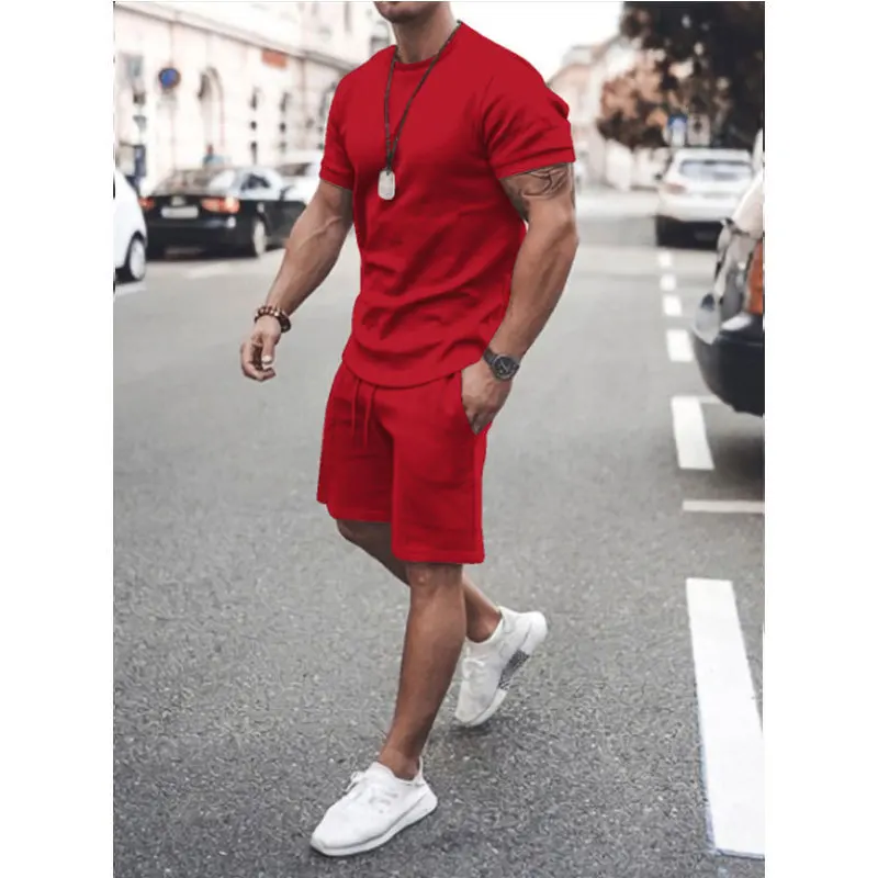 Men Short Sets Summer Clothing Sweat Set 2021 Custom Two Piece Short Set