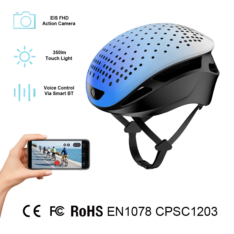 Camera Cycling Road With Mountain Drposhipping Ebike Mini For Mtb Smart Construction Off Light Bicycle Helmets Helm Bike Helmet