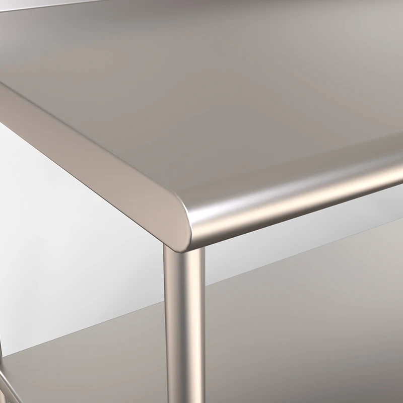 hot selling 201 304  kitchen stainless steel worktable bench With backrest