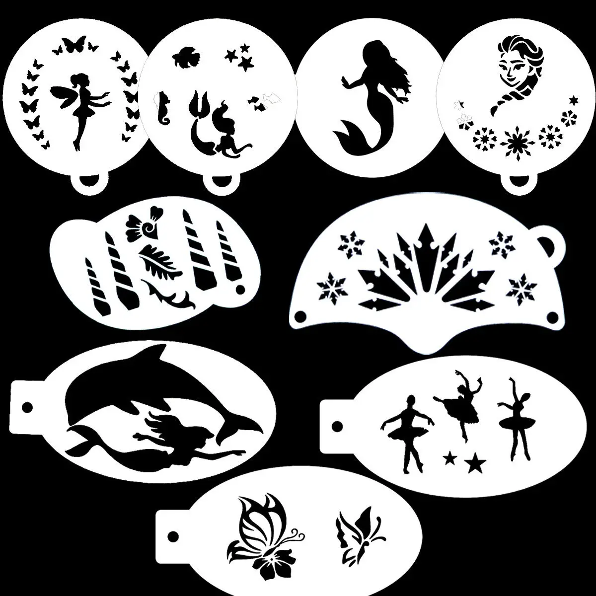 Wholesale Custom Halloween manufacturers washable fashion plates plastic facePaint dragon stencil kids
