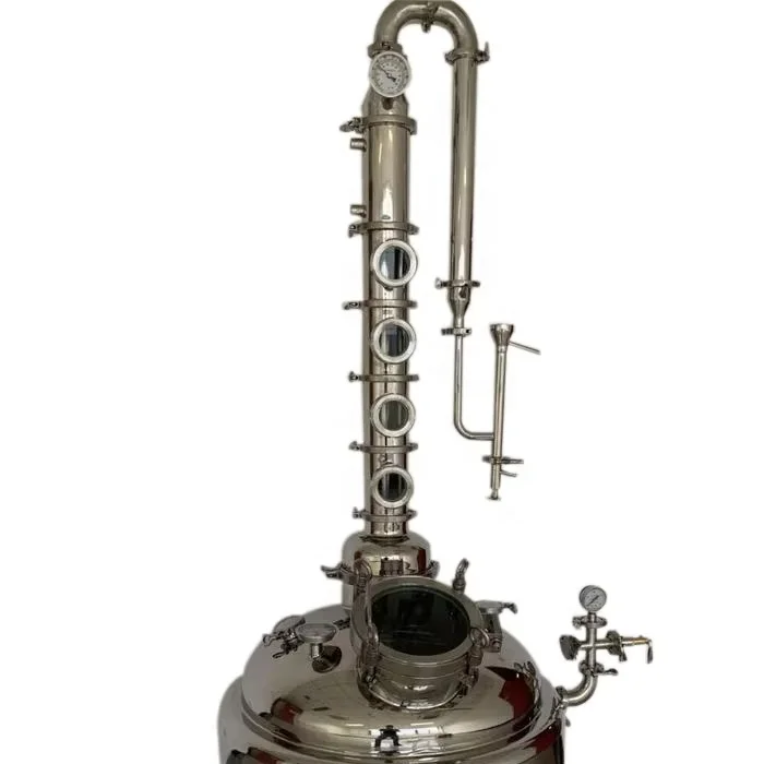 26 Gallon 100L Bain-Marie Jacket Distiller Vodka Gin Whiskey 4 inch Flute Still Vodka Distillers