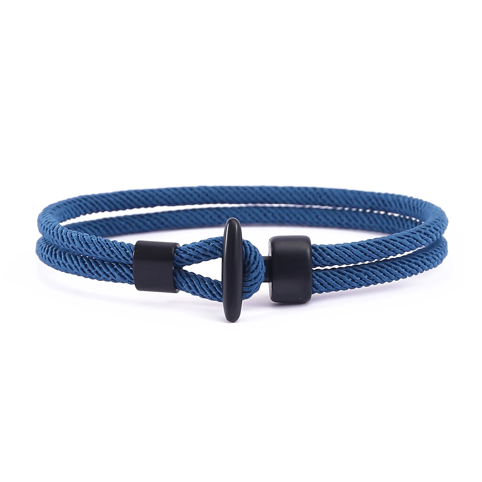 Navy Style Trendy Hand Woven Anchor Braided Nylon Rope Bracelets For Surfer Men Gift For Anniversary