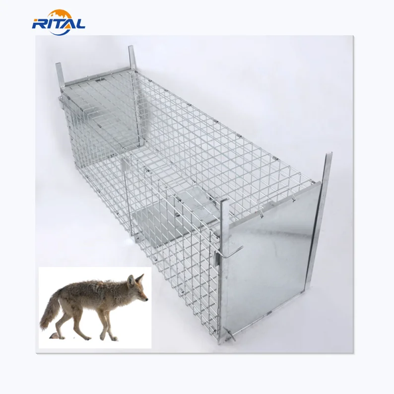 Humane Large Live Wild Animal Cage Trap for Pest Control Dog Coyote Fox Raccoon Mink Squirrel Possum Rabbit Feral Cat Trap Cage