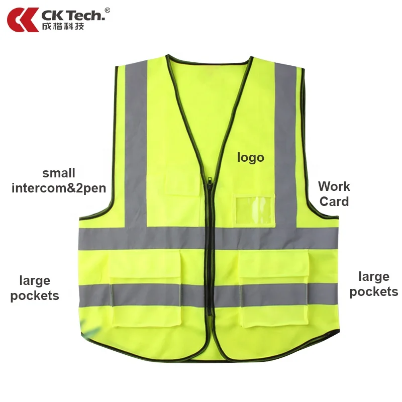 Wholesale High stylish reflective vest reflective safety vest green and blue safety vest reflective strips