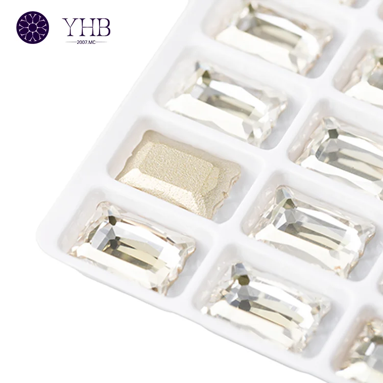 New Shape Jewelry Loose Crystal Stone Top Quality Colorful Glass Sew-On Rectangle Rhinestone