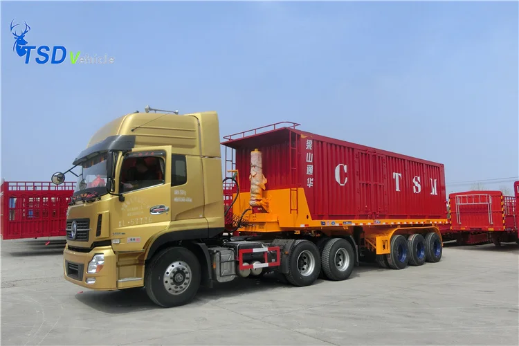 Factory price 3 axle side tipper truck dumper semi trailer dump truck