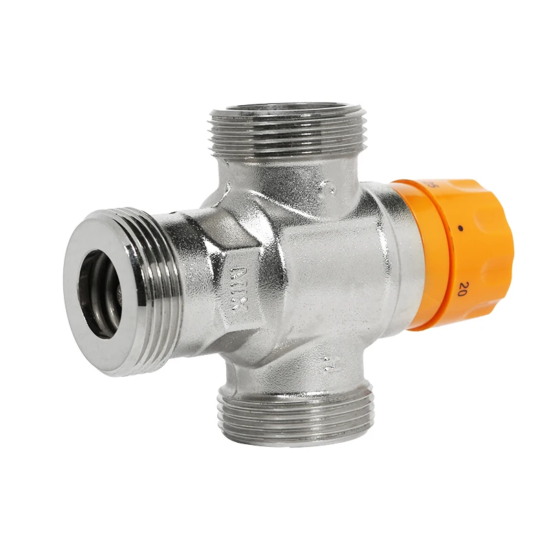Hot & Cold  Thermostatic Mixing Valve Three Way Thermostatic Valve Brass Material  Valve