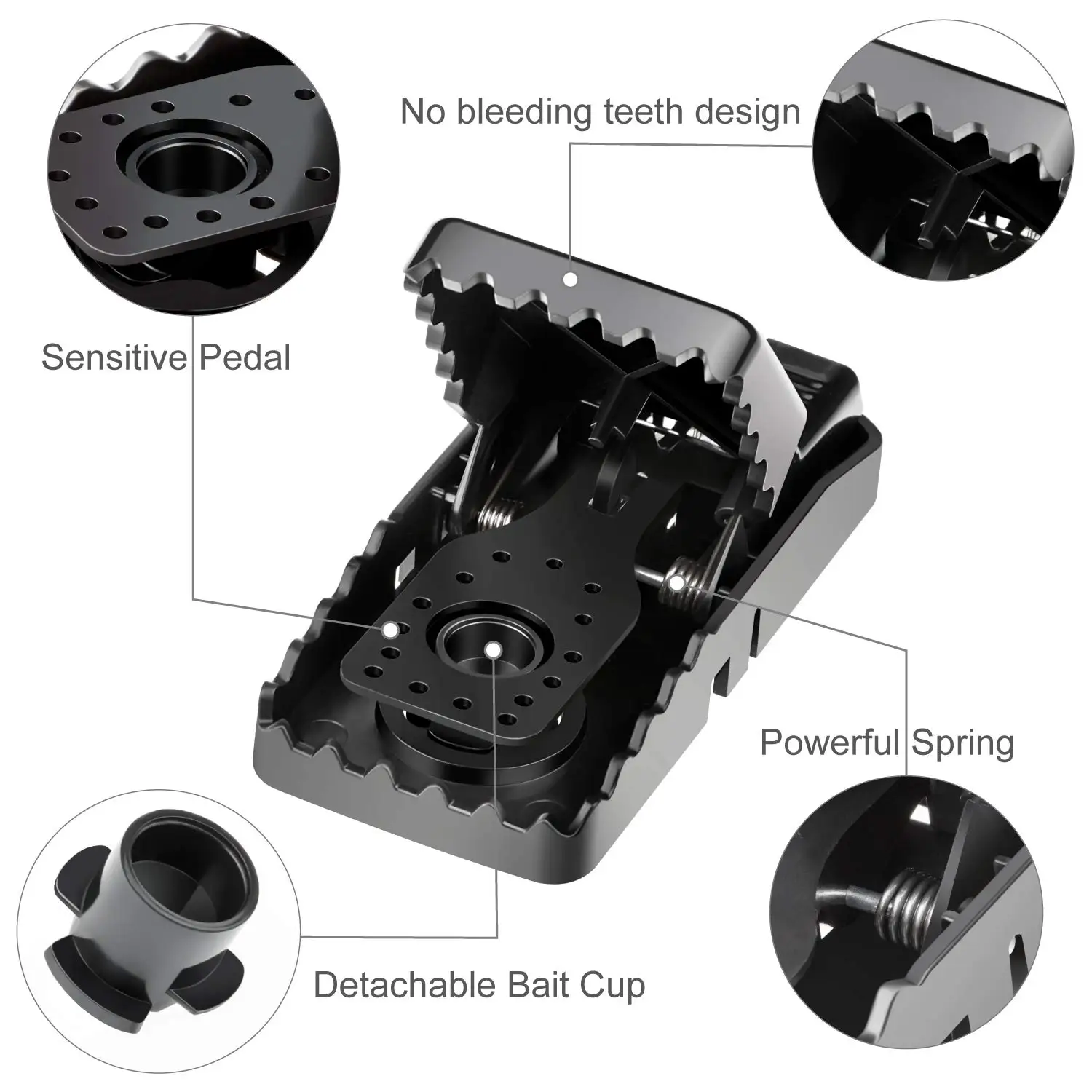 Black Disposable Pest control Snap Trap Rat Traps Plastic Black Mouse Trap for Home