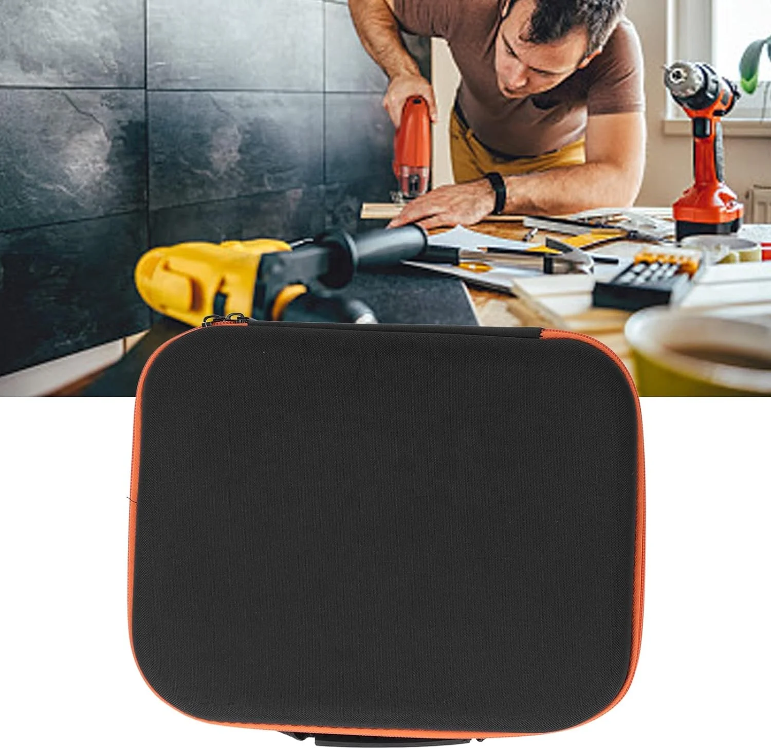 Wholesale price EVA Tool case storage bag portable mesh pocket handle hard shell case with foam eva tool bag box