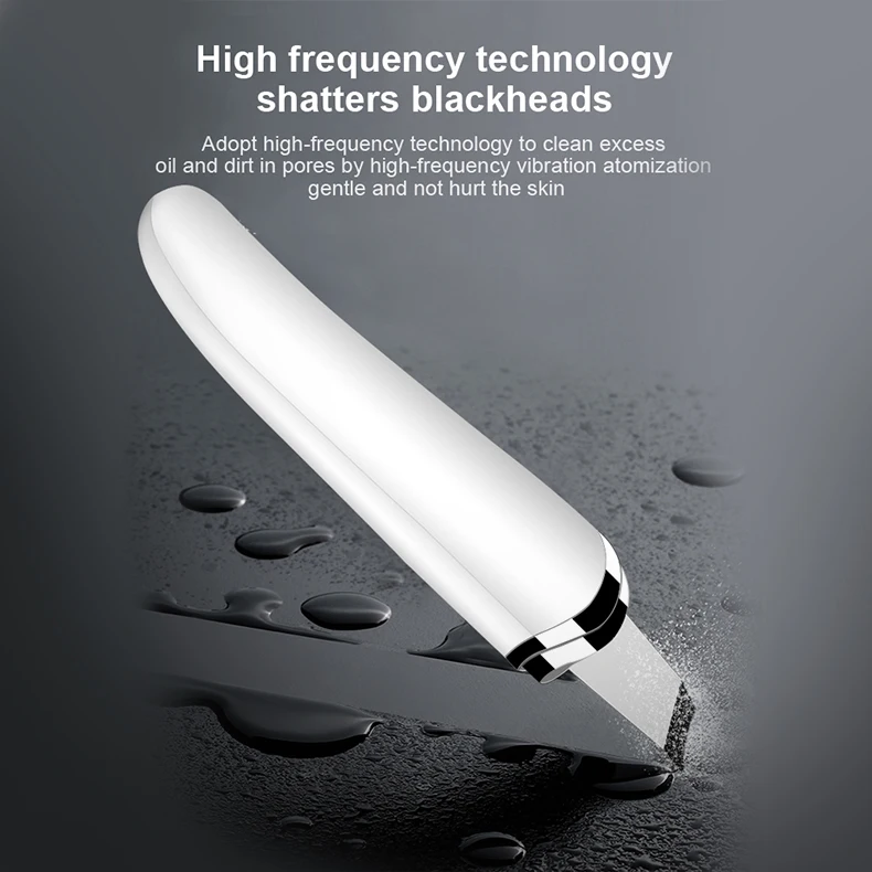 dropshipping 2021 Upgraded ultrasonic skin scrubber Facial Cleaning face Spatula Peeling Skin