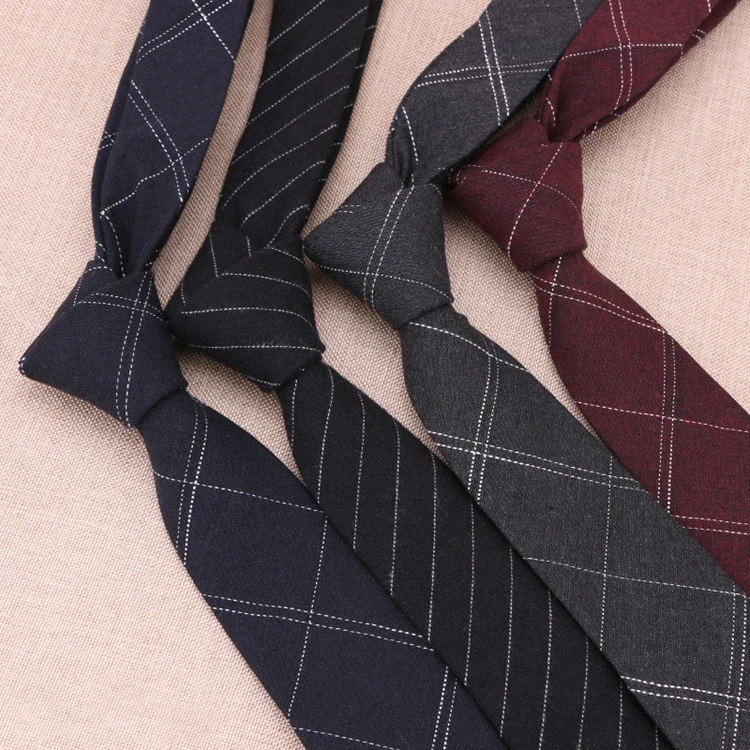 
Новый Повседневный галстук в клетку для мужчин, узкий хлопковый галстук для официального костюма, мужские галстуки на шею, деловой галстук, галстук для взрослых 