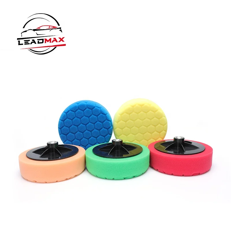 LEADMAX 6 Polishing for Car for Car Polisher Waxing/Foam Buffing Pad with Threaded hole for Auto Waxing Sanding