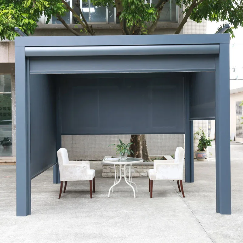 Stardeco Cheapest Factory Supplied Motorized Shutters outdoor curtains waterproof Zip Track Outdoor Roller Blinds