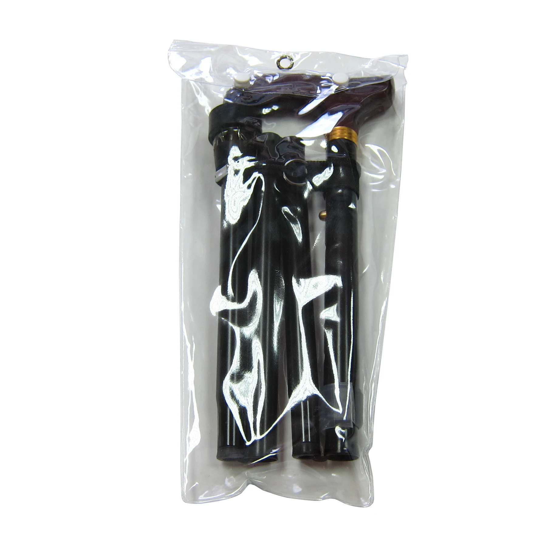 4 sections wooden handle  aluminium alloy folding walking stick