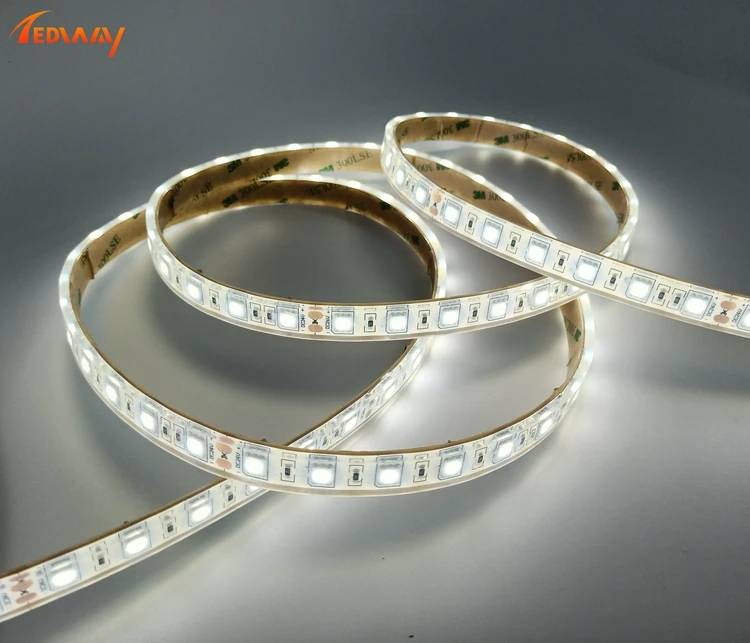 5050 led strip light aluminum profile ceiling 60led 3/4/6000k motorcycle led strip 12w 10mm double row led strip