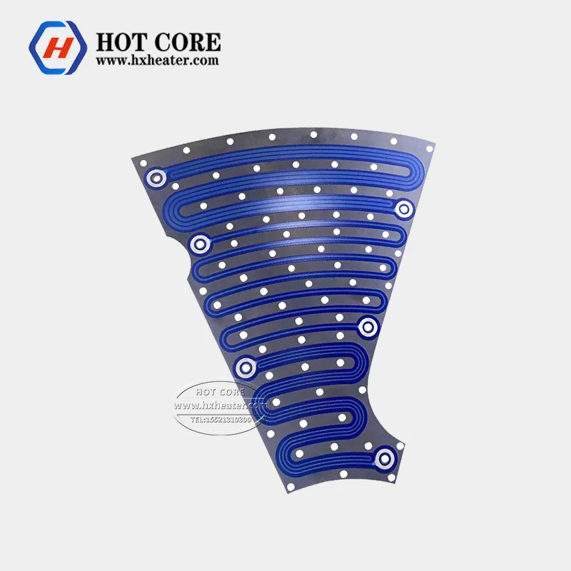 High thermal efficiency thick film heater irregular heating plate
