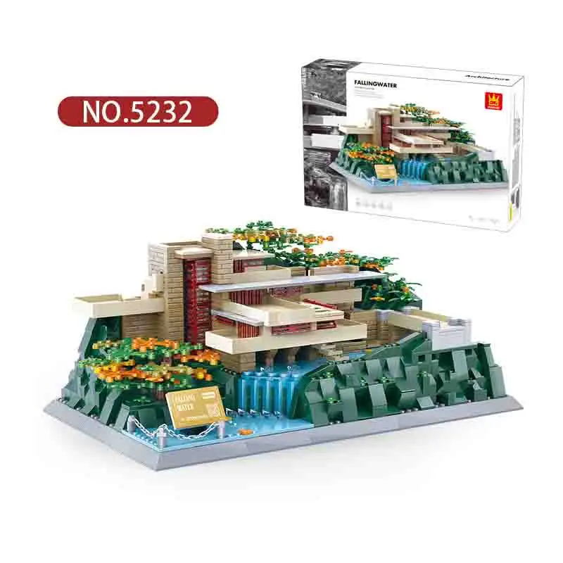 5232 строительные блоки серии уличный вид Пенсильвания Fallingwater World Landmarks наборы строительных игрушек MOC кирпич