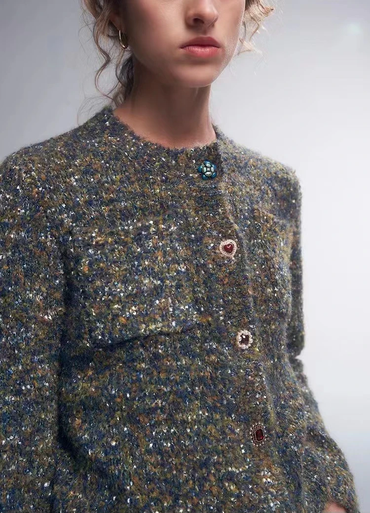 2024 Newest loops and threads yarn butterfly sequin yarn fluffy yarn crochet sweater