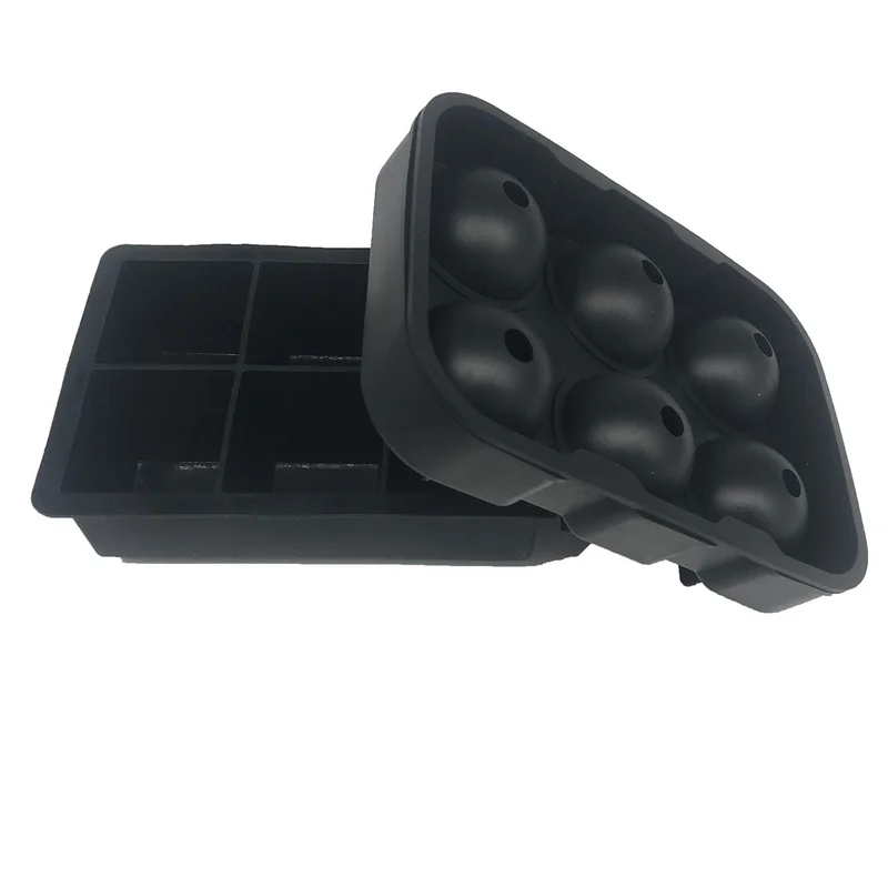 
Creative Flexibility Square Round Silicone Ice Hockey Mold Whiskey Ice Cube Tray With Lid 