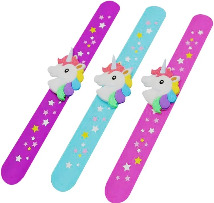 OKSILICONE Fashion Unicorn Bulk Gifts Silicone Wristband Wholesale Custom Slap Bracelets for Kids Party Bracelet For Decoration