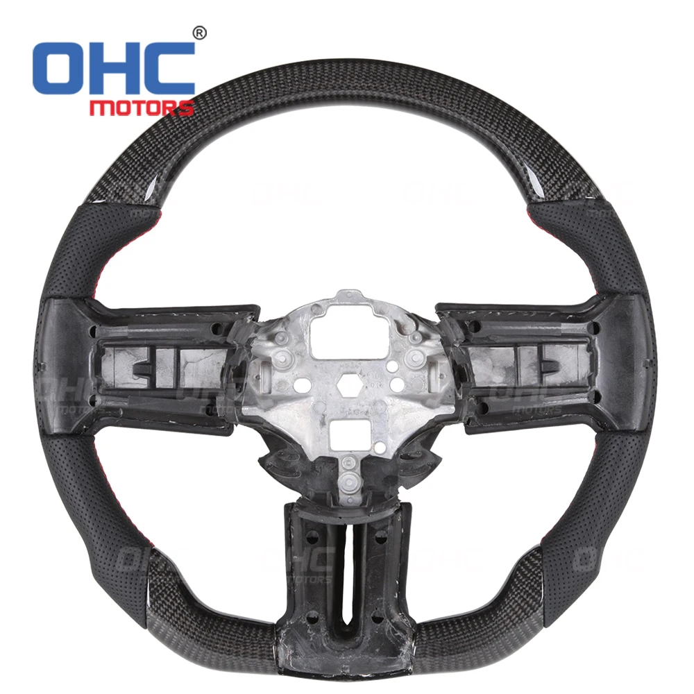 OHC MOTORS Steering Wheels for Ford Mustang shelby 2010 2011 2012 2013 2014 Real Carbon Fiber Steering Wheel