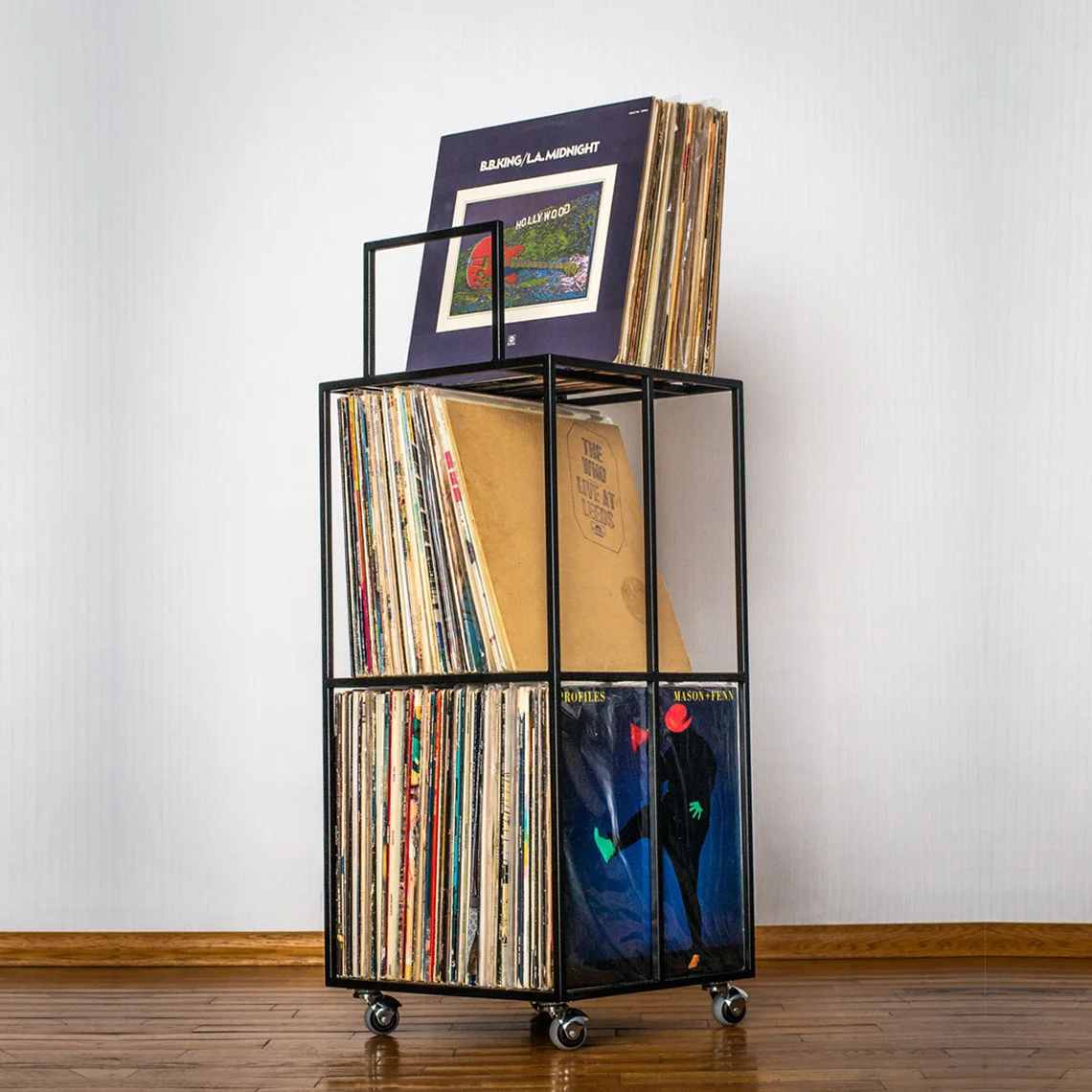 Оптовая Продажа с фабрики черный 3-уровневый альбом LP CD стеллаж для хранения альбомов Виниловая пластинка корзина