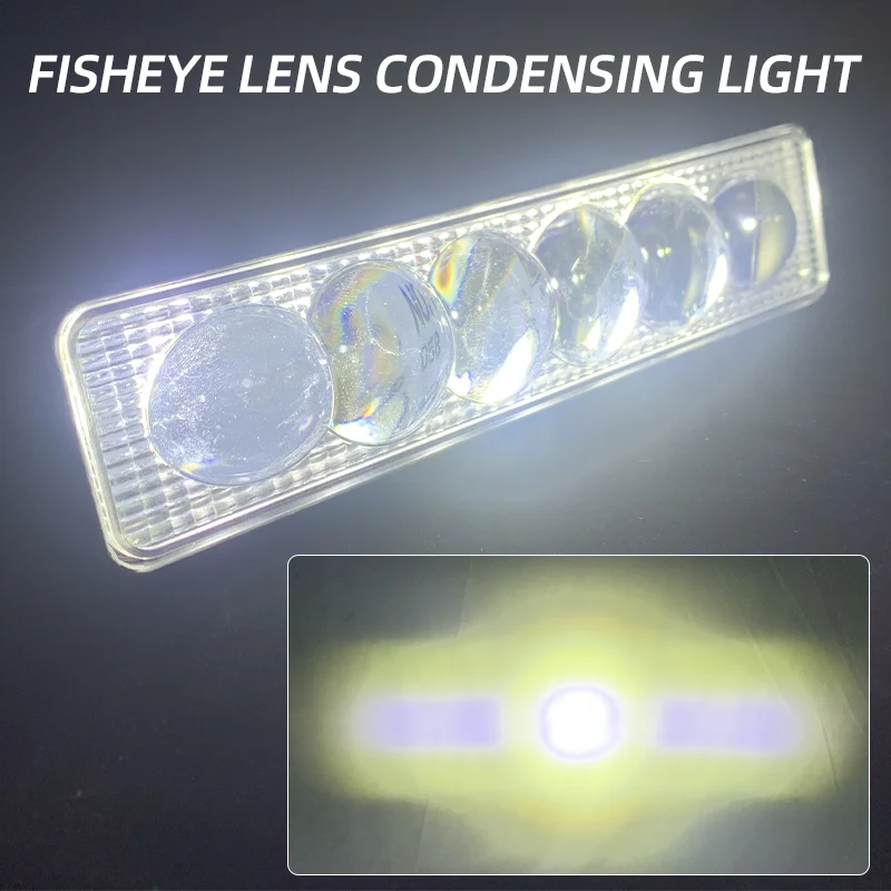 New single row 4 inch 6 lens LED strip light 12v white light for truck car off-road vehicle led light bar