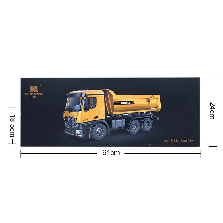 LEHOO Huina 1582 1/14 10CH RC самосвал из сплава строительный грузовик 2 4 ГГц дистанционное управление