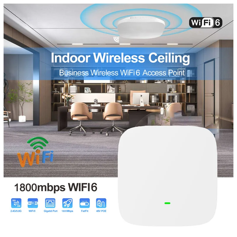 Производитель, опт, опт, беспроводной Wi-Fi Ap 1800 Мбит/с, Потолочная точка доступа, Wi-Fi 6, Двухдиапазонная точка доступа в помещении