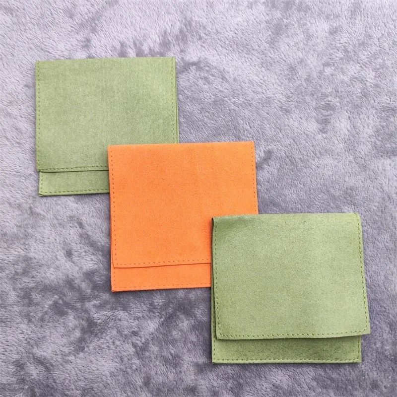 Yongchuangxin 8x8cm Luxury Flat Envelope Suede Microfiber Jewelry Pouch Gift Pouches Jewelry Packaging Bag For Jewelry Box