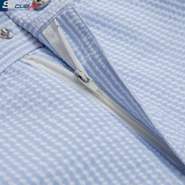 mens yard dyed jacquard seersucker shorts zipper pockets formal short pants for male