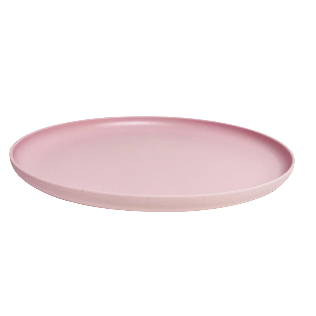 Reusable biodegradable plates bamboo fiber decal print dinner plates custom printed dinner plates