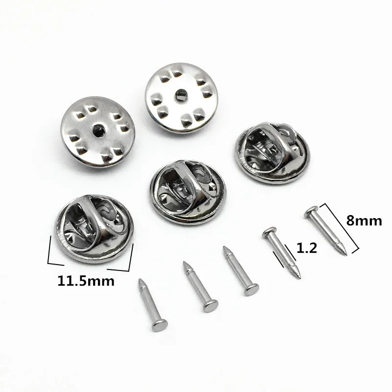 metal brass or stainless steel butterfly clutch pin for lapel