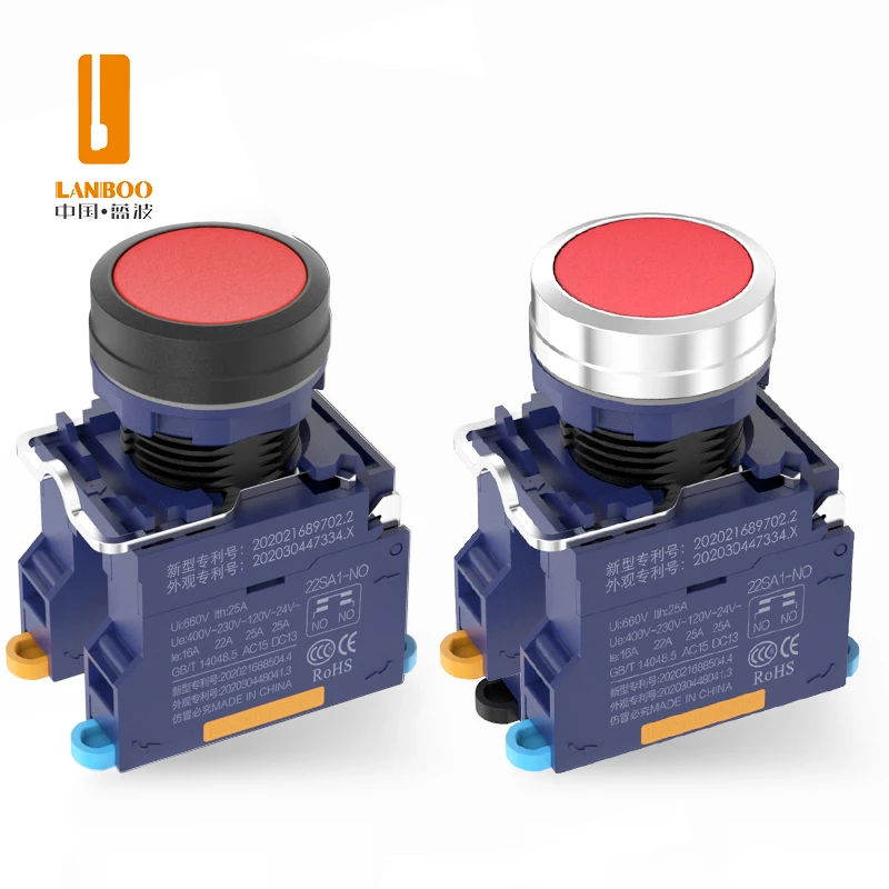 LANBOO можно настроить SA1 Быстрый подключаемый высококлассный кнопочный переключатель без лампы IK08 1NO