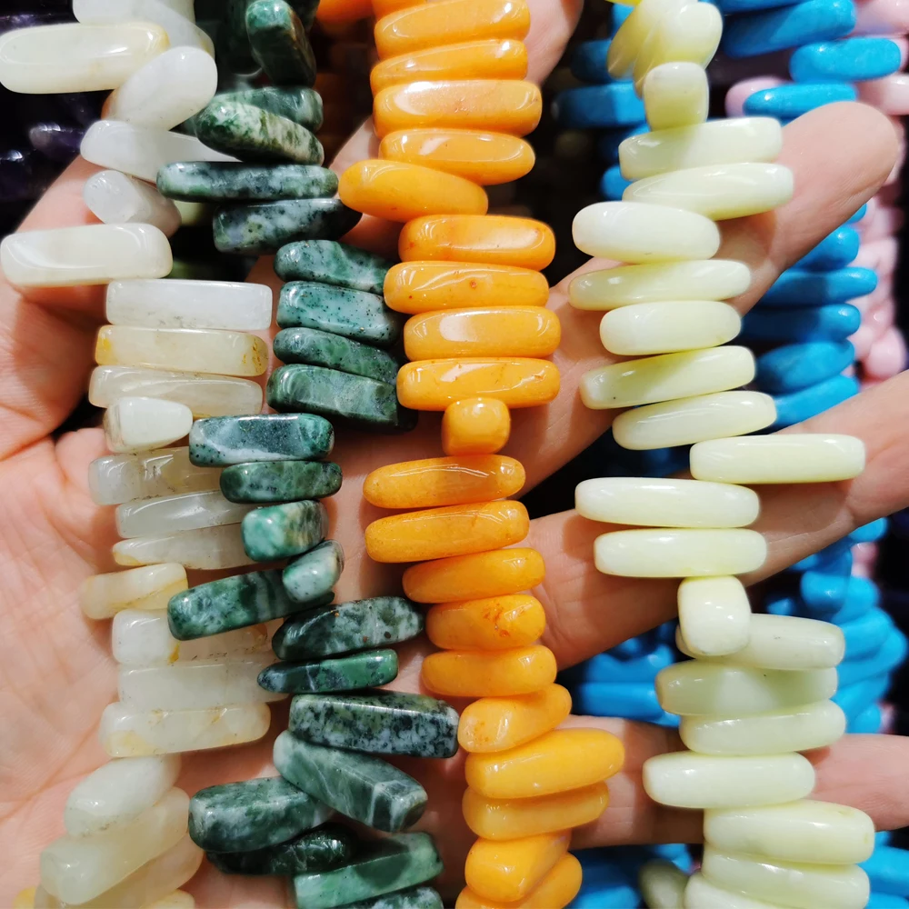 Natural Multi-Color Quartz Agate Gemstone Smooth Teardrop Spike Point Loose Stick Drop Beads for Jewelry Craft Making