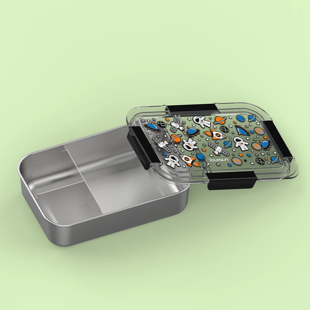 food grade  1200ML  304 stainless steel bento lunch box school kids lunch box with compartment