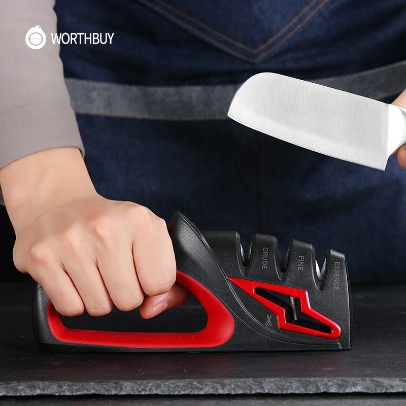 WORTHBUY Home Manual 4-Stage Professional Knife Sharpening 4-in-1 Kitchen Knife Sharpeners For Kitchen Accessories Tool