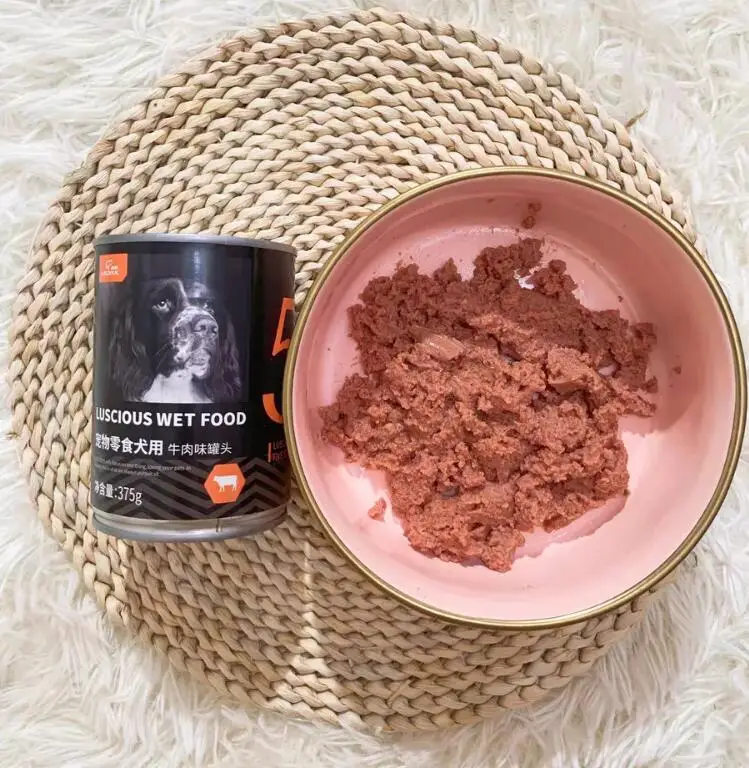 Консервированная еда для собак 375 г/банка формула курицы/говядины может смешиваться с едой питанием и прикормом закуски влажной
